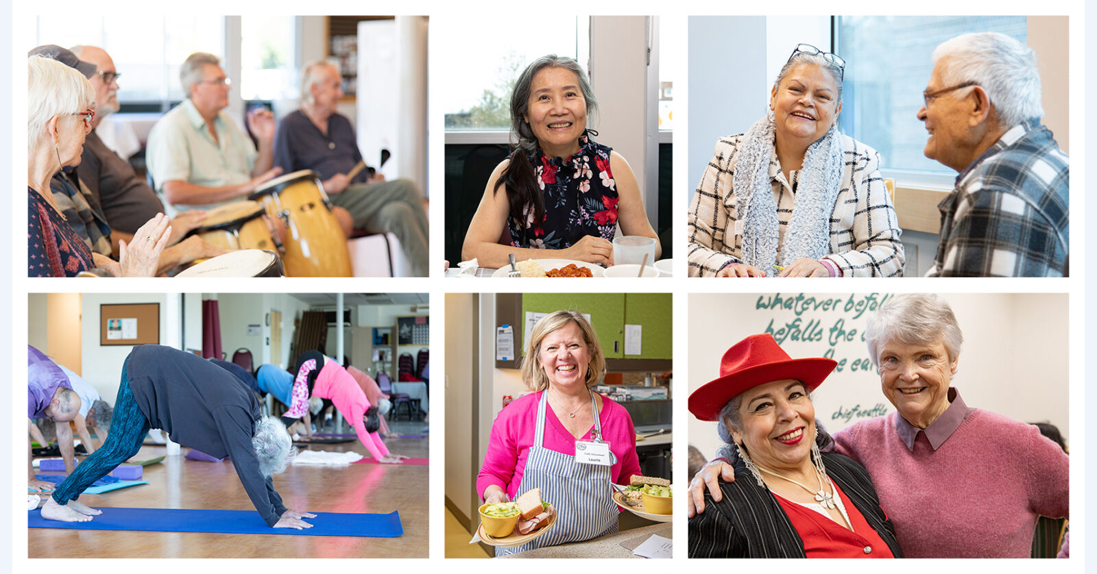 6 photos of active people at The Center for Active Living in West Seattle